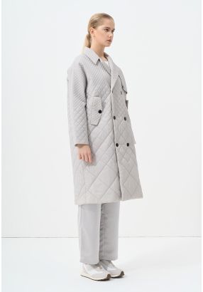 Double Breasted Solid Midi Jacket 