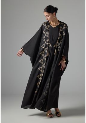 Blanket Stitch Maxi Abaya 