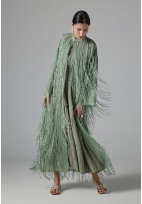 Single Tone Fringe Maxi Abaya 