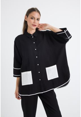 Contrast Button Up Shirt