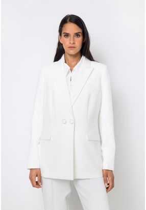 Double Breasted Notched Collar Blazer