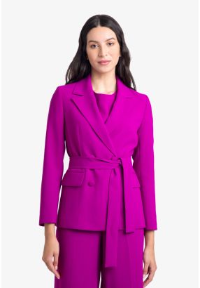 Vibrant Double Breasted Belted Blazer -Sale