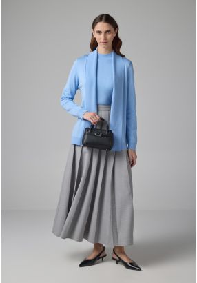 Box Pleated Solid Skirt