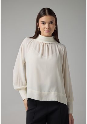 Long Raglan Sleeves Basic Blouse