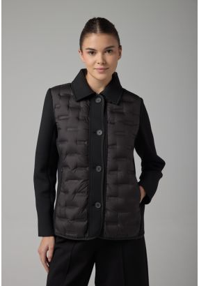 Solid Long Sleeve Quilted Jacket