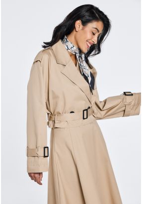 Belted Cropped Trench Coat