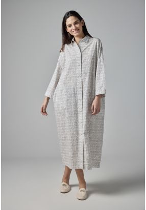 Oversize Monogram Print Shirt Dress