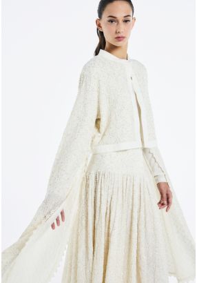 Sequin Lace Cape Sleeves jacket