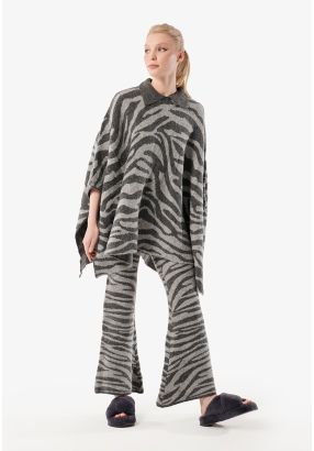Zebra Knit Flared Woolen Pants -Sale
