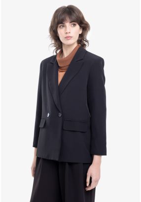 Notch Lapel Solid Formal Blazer