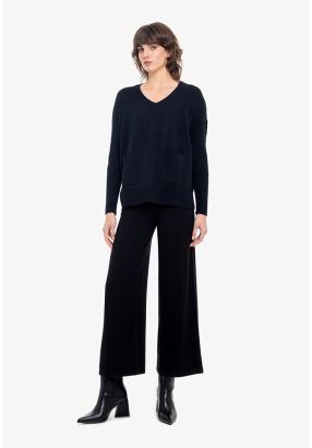 Straight Long Knitted Solid Pants -Sale