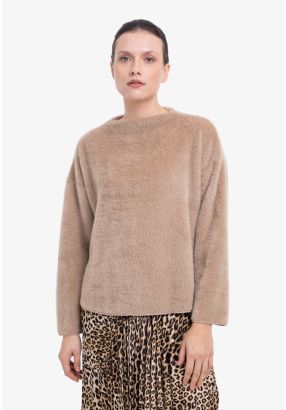 Faux Fur Knitted Solid Top