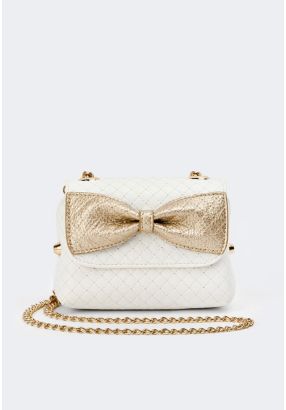 Metallic Bow Crossbody Bag