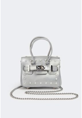 Mini Faux Pearl Embellished Handbag 