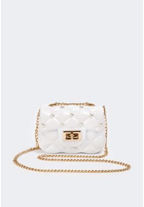 Faux Pearls Acrylic Crossbody Bag