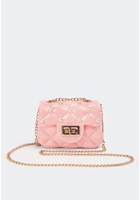 Faux Pearls Acrylic Crossbody Bag