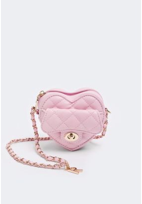 Heart Quilted Crossbody Bag