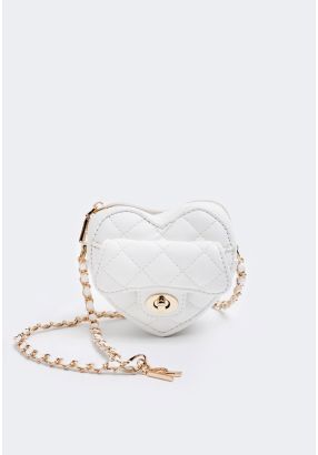 Heart Quilted Crossbody Bag