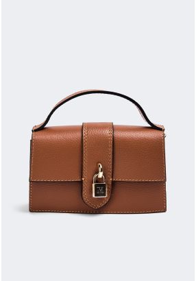 Genuine Leather Solid Clutch Bag