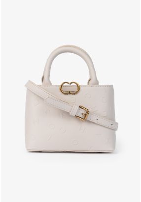 Solid Textured Mini Handbag