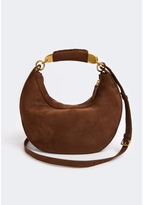 Metallic Detailed Suede Handbag