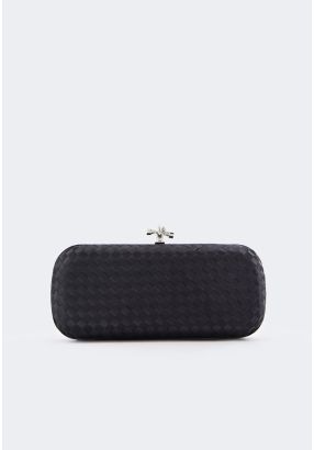 Knot Clasp Woven Clutch