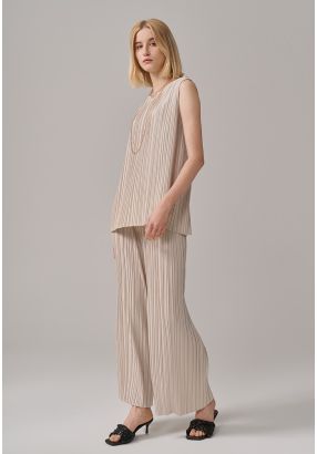 High-Waist Wide Legs Pleated Trousers