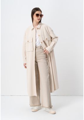 Fringe Long Sleeves Trench Coat