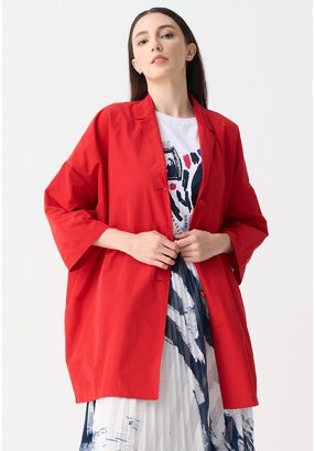 Solid Oversize Midi Jacket