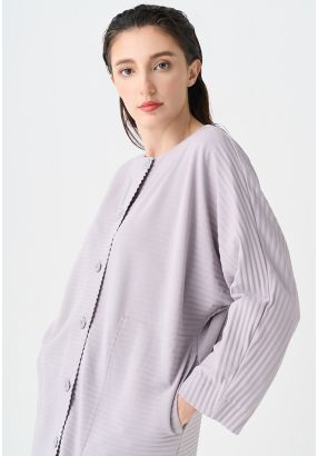 Long Dolman Sleeves Pleated Jacket