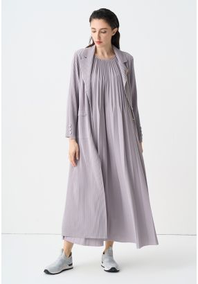 Long Sleeves Pleated Maxi Jacket