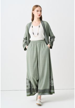 Wide Leg Printed Trouser