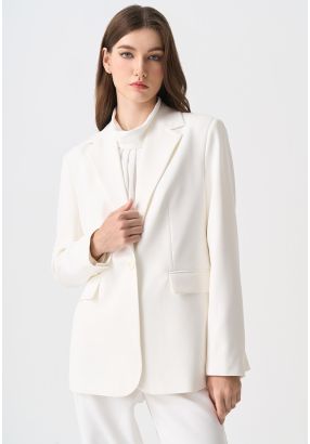 Solid Notched Collar Blazer