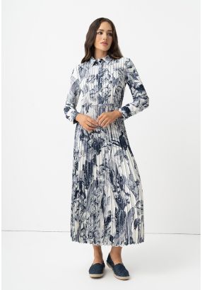 Long Sleeves Printed Maxi Dress