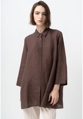  Solid Long Sleeves Flared Shirt