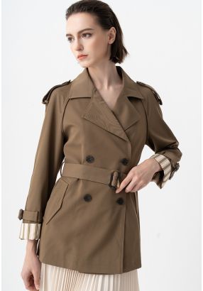 Double Breasted Belted Trench Coat