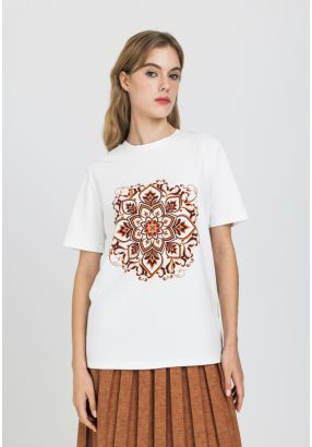 Mid Mandela Pattern Printed T-Shirt