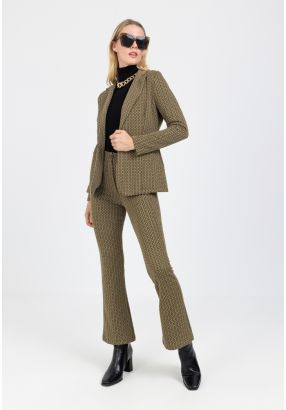 Allover Knitted Jacquard Trouser