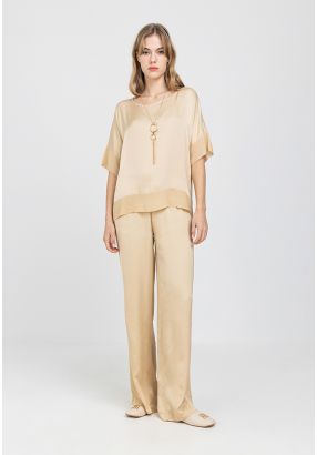 Solid Wide Leg Straight Pants