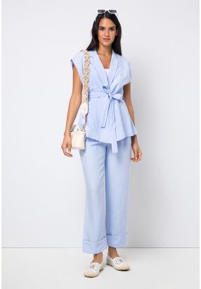 Folded Hem Wide Leg Trouser