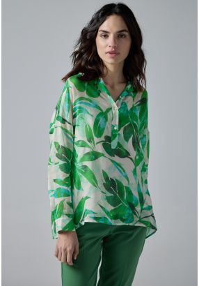 Drop Shoulder Floral Print Shirt