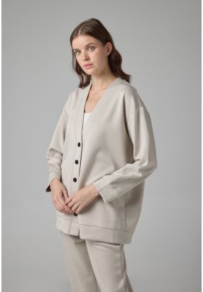 Long Sleeve Drop Shoulder Cardigan