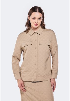 Shirt Collar Quilted Jacket