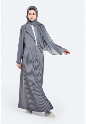 Pleated Abaya With Hijab (2 PCS)