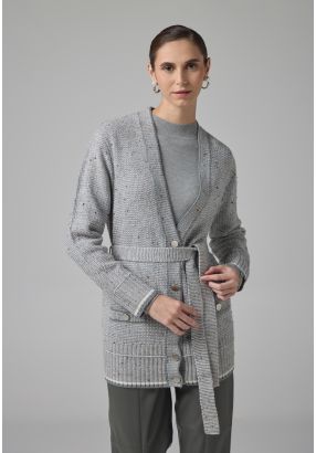 Knitted Belted Cardigan