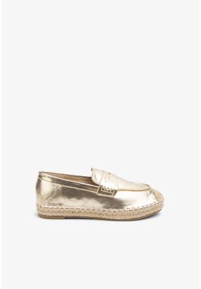 Flat Metallic Loafers