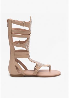 Crystal Embellished Gladiator Sandals