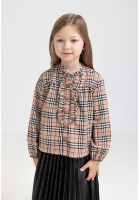 Checked Ruffled Blouse