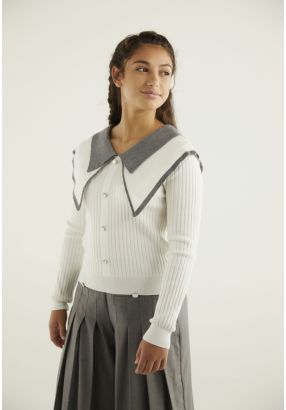 Double Collar Knitted Blouse