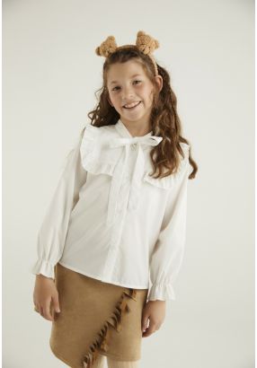 Tie Neck Ruffled Shirt